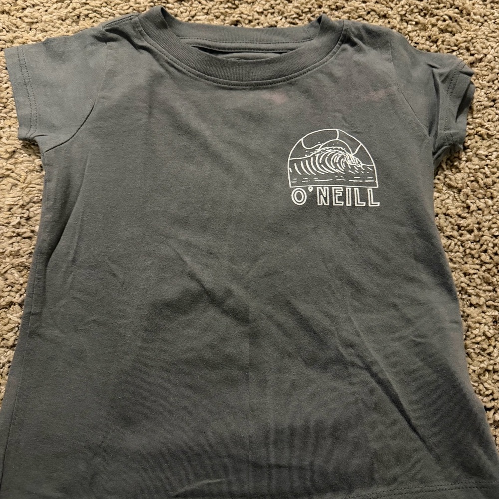 O'Neill Kids Charcoal Graphic Wave Tee - White Logo